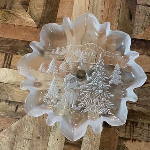 Mikasa Christmas pedestal candy dish